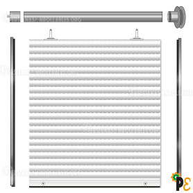 Persiana enrollable completa lamas curvas de aluminio térmicas C45 a medida